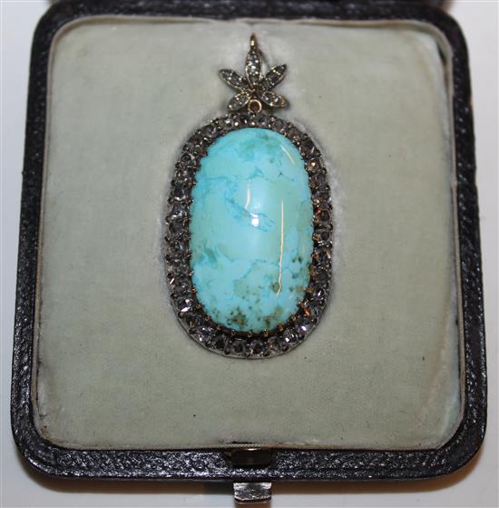Diamond & turquoise pendant